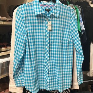 Talbots Turquoise Checkered Men's Shirt